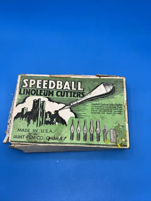 Vintage Speedball No. 2 Linoleum Cutters In Box Blades & Paperwork Sold As Is