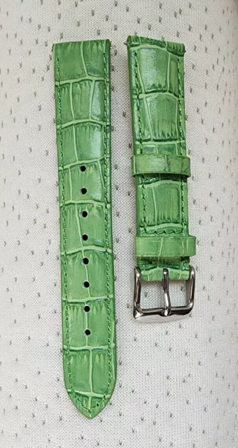 New Green Genuine Alligator Croco Grain Leather interchangeable Watch Band Strap