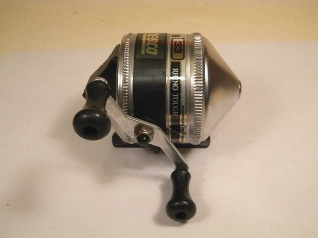 Moulinet de pêche vintage Zebco 33 Spin Cast fabriqué aux USA Brunswick