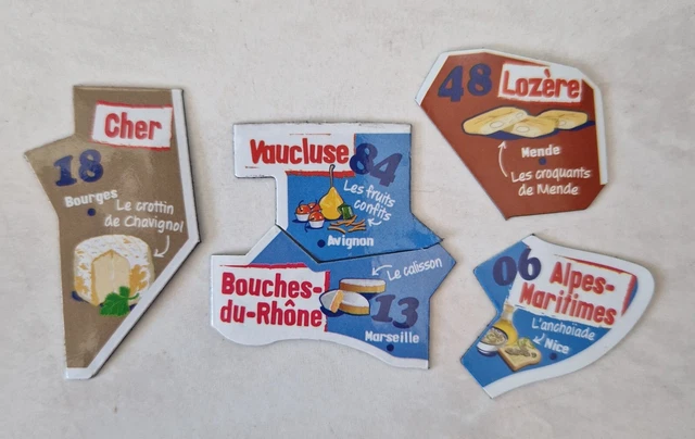 LOT 5 MAGNETS - AIMANTS Le GAULOIS Collection Carte de France Etat NEUF