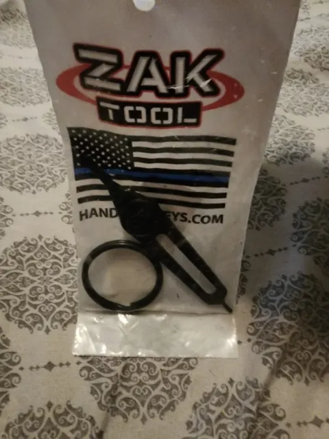 Zak Tool Super Flat Universal Handcuff Key Solid Steel Black ZT25. New