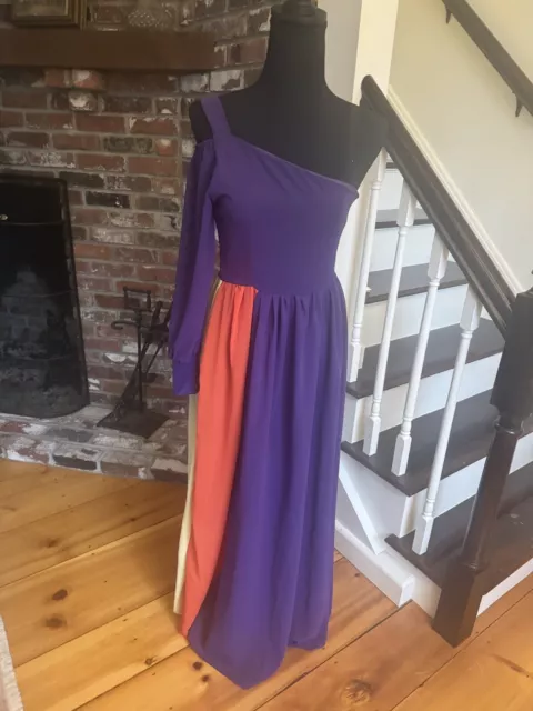 Carolina Herrera Replica Purple Red And Yellow Single Sleeve Maxi Dress Medium