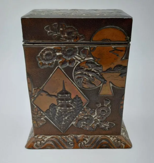 Vintage Antimony Card Box Dragon & Suit Designs