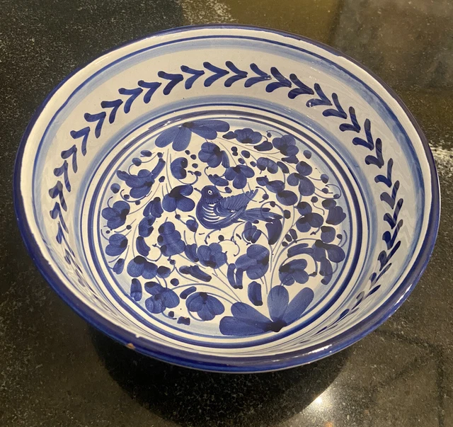 Deruta Italy Arabesco Blue 8” Majolica Pasta Soup Bowl *VINTAGE*
