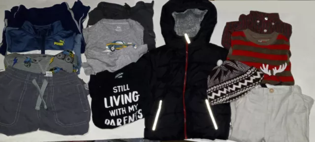 BABY BOY CLOTHING LOT • Size 18 Months • 13 Pieces • Name Brands • Puffy Coat