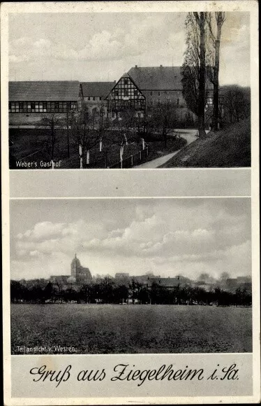 Ak Ziegelheim Nobitz Altenburger Land, Weber's Gasthof, Teilansicht - 3106486