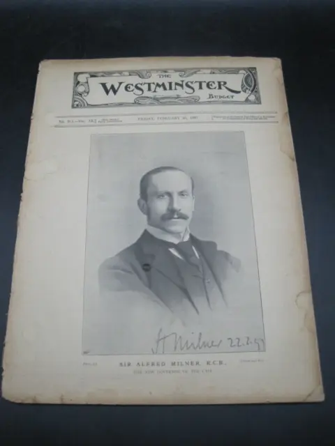 Zeitung Newspaper 1897 The Westminster Budget Sir Alfred Millner