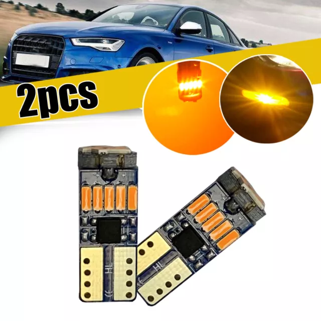 T10 168 194 192 175 4014 LED Car Side Marker Light Canbus Error Free Amber Bulb