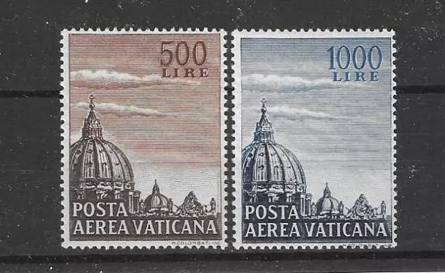 Francobolli - 1953 Vaticano Cupoloni L.500 + 1000 Posta Aerea Mnh F/201