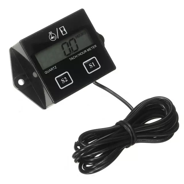 Digital Tachometer Tach Hour Meter Motor ATV Engine Inductive Gauge Waterproof 2