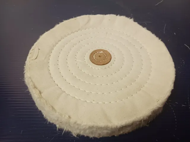 8" Spiral Sewn Stitch Cotton Buffing Wheels, Polishing Buff Pads White