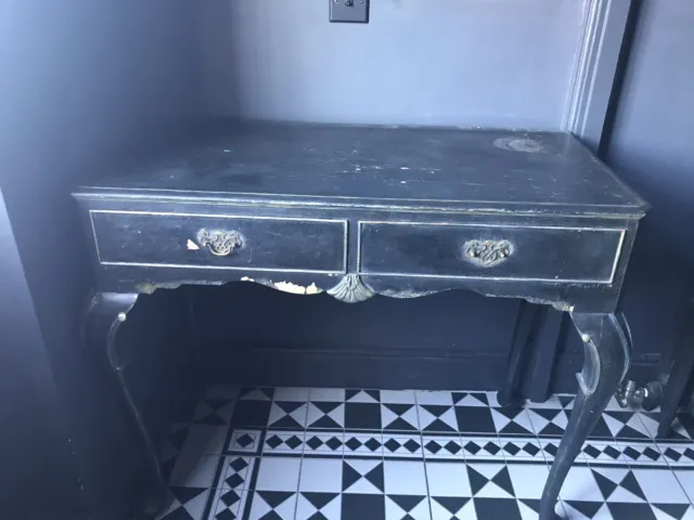 vintage console table with drawers