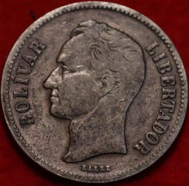 1924 Venezuela 1/4 Bolivar Silver Foreign Coin