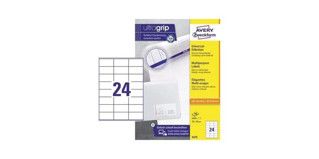 AVERY Zweckform Universal-Etiketten A4 3475 70x36mm weiß