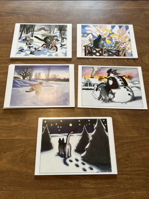 B. Kliban Vintage Greeting Christmas Cards Lot Of 15 Cat Noel Cats Art RARE #1