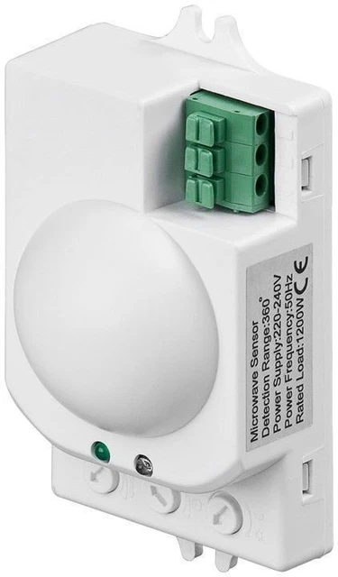 5x rilevatore di movimento con sensore a microonde; rilevatore di movimento MW EB (bianco)