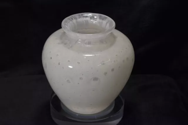 STEUBEN Glass Works White CLUTHRA Vase c.1930