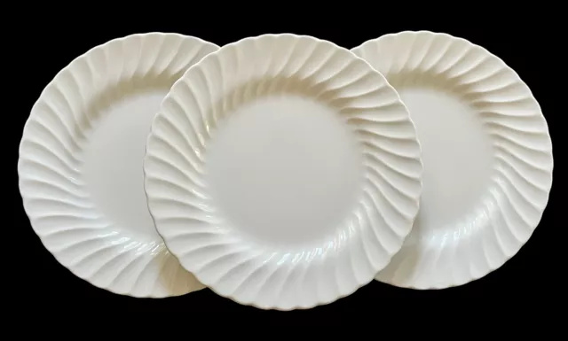 Set Of 3 Vintage Sheffield Bone White Porcelain Fine China 10” Dinner Plates EUC