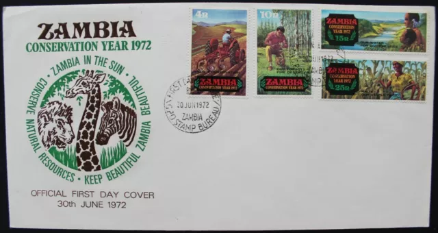 SC94 ZAMBIA 1972 FDC Conservation year june issue