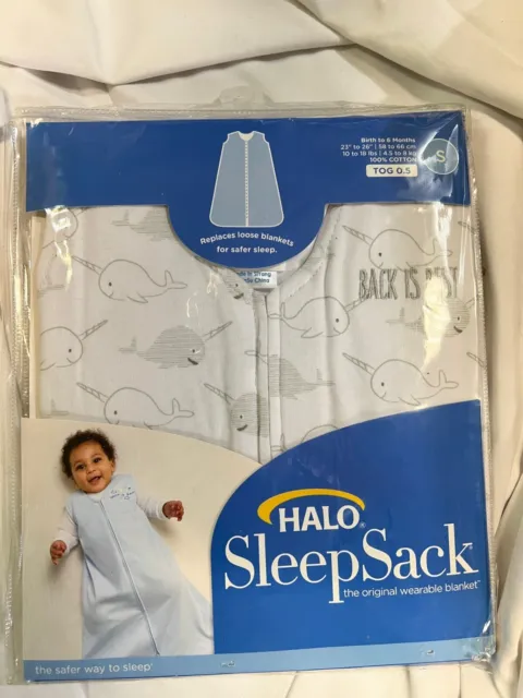 Halo SleepSack Cotton Wearable Blanket, Swaddle Transition Sleeping Bag, SMALL