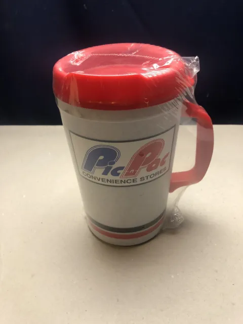 VTG NEW ALADDIN PIC-n-PAC Gas BIG 34oz INSULATED Travel Mug CUP Hot Cold