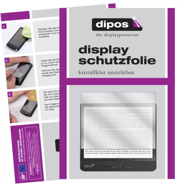 2x Schutzfolie für Tolino Vision 5 klar Displayschutzfolie Folie Display Schutz