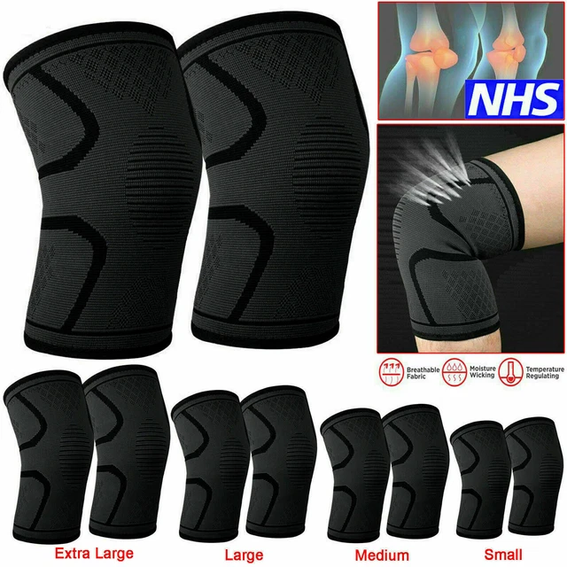 2X KNEE SUPPORT Compression Sleeve Brace Patella Arthritis Pain Relief