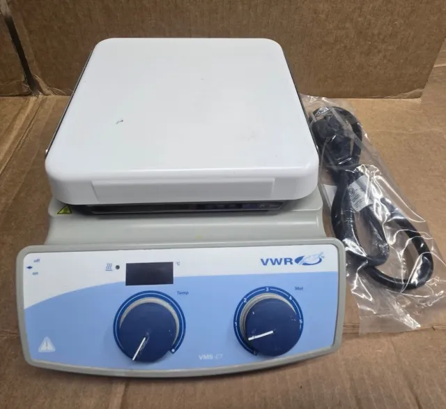 VWR VMS-C7 S1 Stirrer Hotplate 7"x7" Ceramic Glass Top 500°C 1500rpm IKA C-MAG