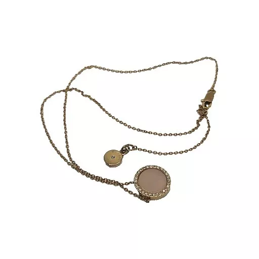 MICHAEL KORS HERITAGE Rose Blush Pendant Rose Gold tone Necklace Pave Crystals 39.99 PicClick UK