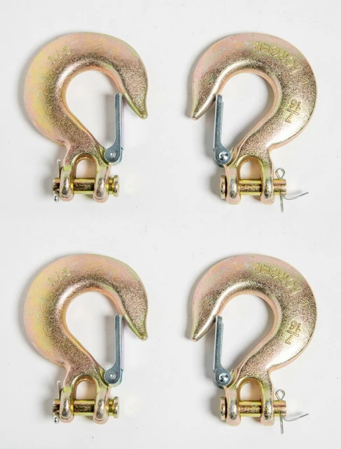4x 7/16" Clevis Slip Hook G70 Tow Chain Wrecker Truck Trailer Transport Tie Down