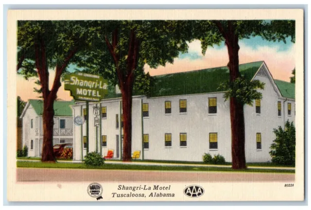 Tuscaloosa Alabama Postcard Shangri-La Motel Exterior View c1940 Vintage Antique