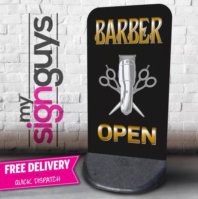 BARBER OPEN Pavement Sign Outdoor Street Advertising Display Aboard Ecoflex 2