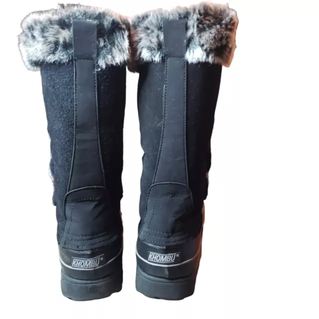 NEW KHOMBU WOMENS Arctic Faux Fur Thermolite Winter Snow Boots Black ...
