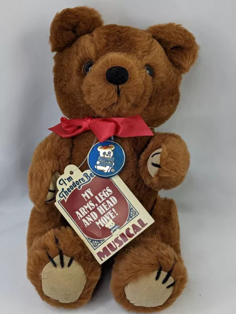 Dakin Theodore Bear Musical Plush 12 Inch 1981 Original Tags Stuffed Animal Toy
