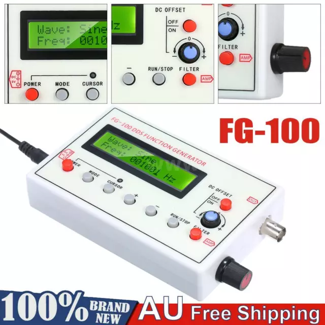 1HZ-500KHZ DDS Functional Signal Generator Sine Square Triangle Wave Tester AU