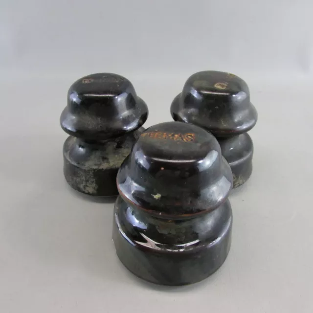 Lot of 3 Thomas Brown ceramic porcelain glass insulator