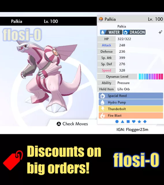 Ultra Shiny 6IV PALKIA / Pokemon Sword and Shield / Sinnoh 