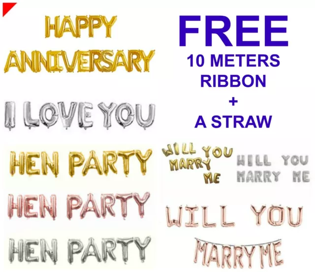 16 Zoll I LOVE YOU Valentinstag Happy Anniversary Marry Me Henne Party Folie Ballons