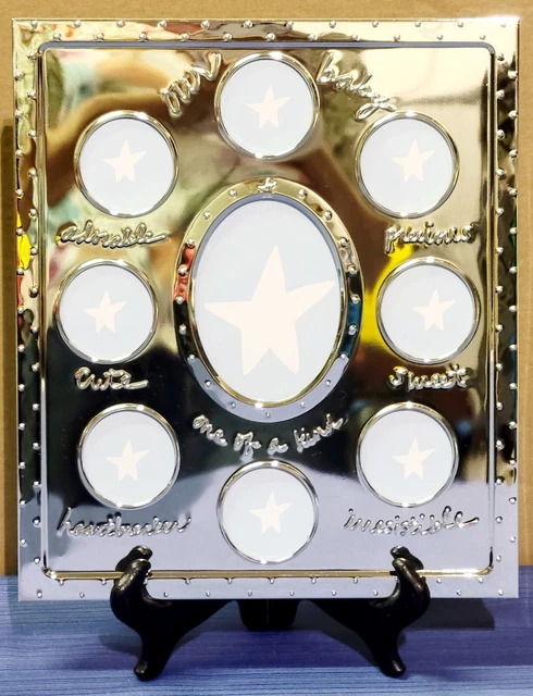 OUR BABY Picture Frame Silver Tone Collage Frame 11.5" x 7.5"