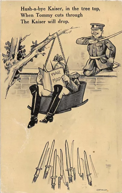 G71/ Kaiser Wilhelm Postcard Anti-Germany WWI c1918 Comic Tree 16