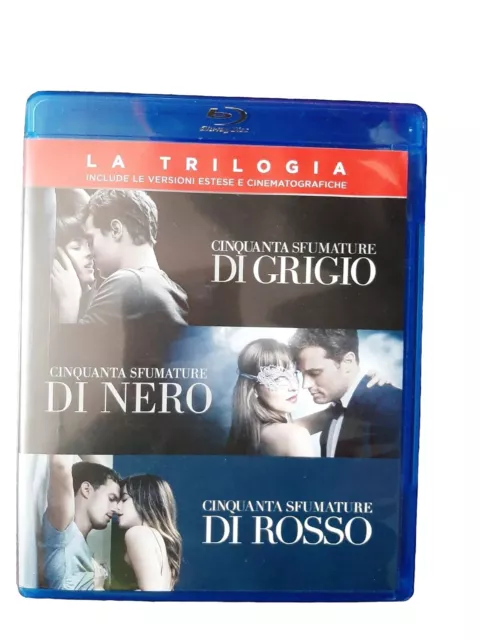 CINQUANTA SFUMATURE di grigio nero rosso LA TRILOGIA 3 BLU-RAY versione estesa