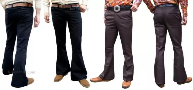 MENS BELL BOTTOMS Flares Flared vtg 60s 70s indie trousers Pants jeans  Retro mod £36.99 - PicClick UK