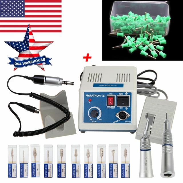 Dental 35K RPM Marathon Machine Electric Motor Low Speed Handpiece Cups Burs FDA