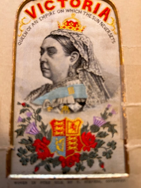 Her Majesty Queen Victoria Stevengraph Pure Silk Woven Jublilee Portrait 1800's