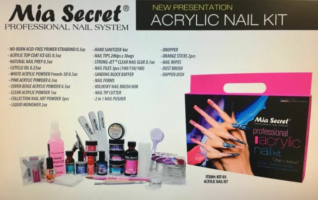 Kit Para hacer  Uñas Acrilicas de   Mia Secret