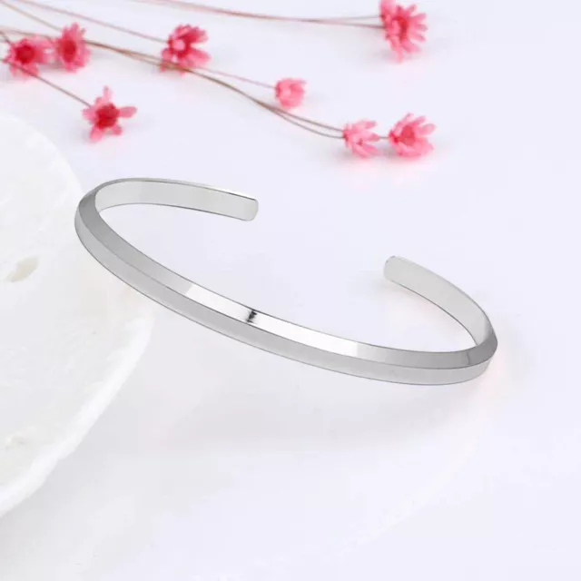 Couple Metal Bangle Unique Shape Cuff Bracelet Geometric Double Layer Adjustable