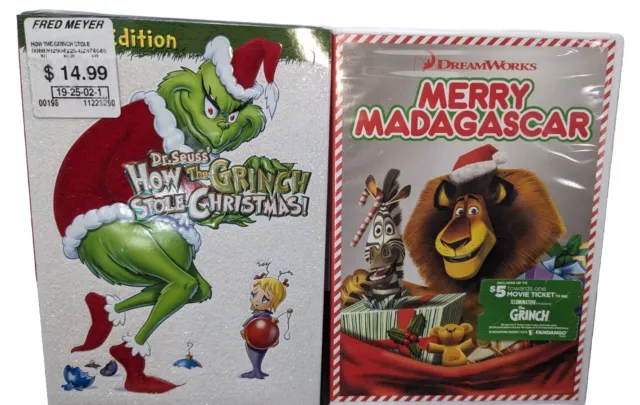 How The Grinch Stole Christmas - Ultimate Edition + DVD Merry Madagascar ~ NUEVO.