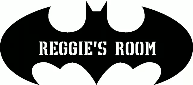 batman logo Sticker personalised name room Vinyl Decal door wall door kids child