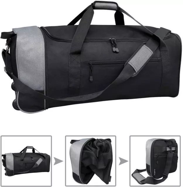 Expandable Rolling Duffle Bag Wheeled Luggage Foldable Suitcase Duffel Carry 32"