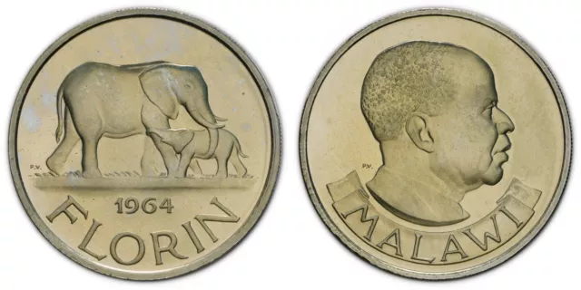 Malawi Florin 1964 (Choice Proof) *Low Mintage Proof Issue*